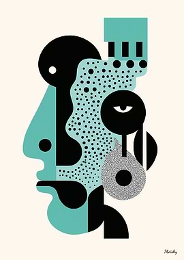 Minimalist Abstract Face – Modern Geometric Art