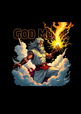 God Mode Greek God Zeus Cartoon Design