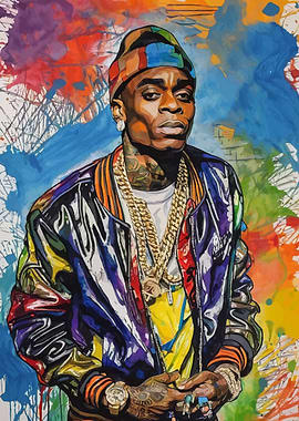 Soulja Boy Rapper Portrait Watercolor