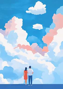Couple Under a Cloudy Sky