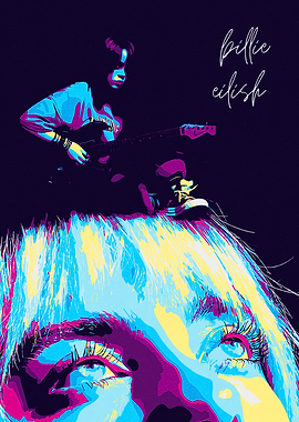 Billie Eilish retro art