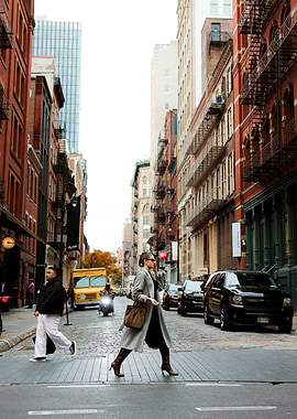 Woman Walking in NYC Street