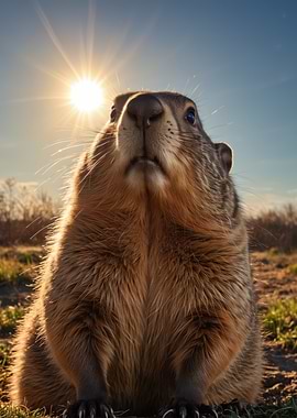 Groundhog Looking Up