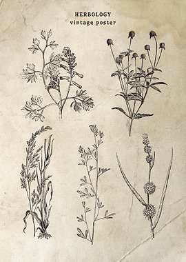 Herbology Vintage Poster