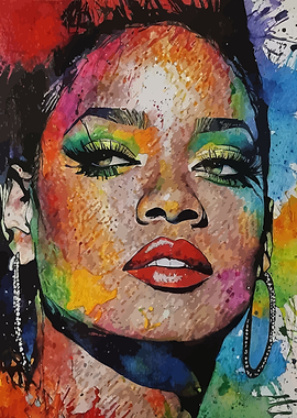 Rihanna Watercolor Singer