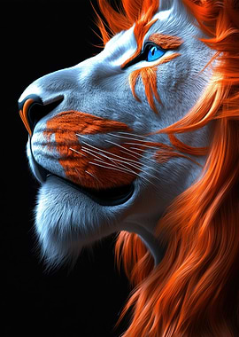 White Lion with Orange Mane