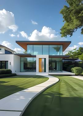 Modern House with Glass Facade
