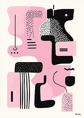 Pink Abstract Minimalist Art – Modern Geometric Design