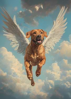 Rhodesian Ridgeback Angel | Majestic Pet Tribute | Dog with Wings