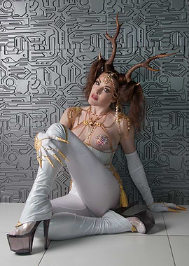Cyberpunk Fashion with Antlers