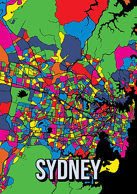 Sydney City Map Art