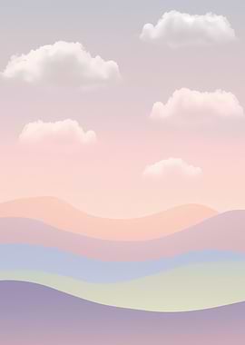 Pastel Sky and Hills