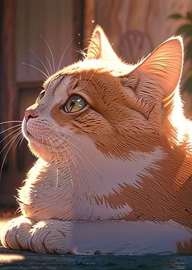 Golden Cat Portrait