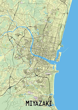 Miyazaki City Map