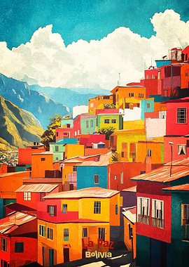 La Paz Bolivia Art Poster