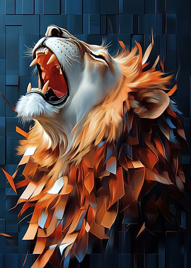 Roaring Lion Abstract Art