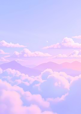 Pastel Sky with Clouds