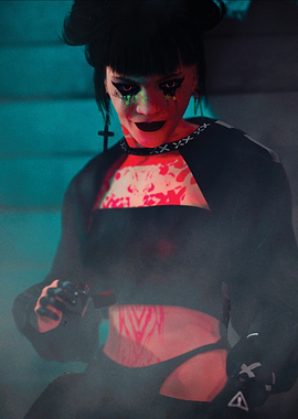 Cyberpunk Female Character - Smug/emo/goth-ish - Deadmeat