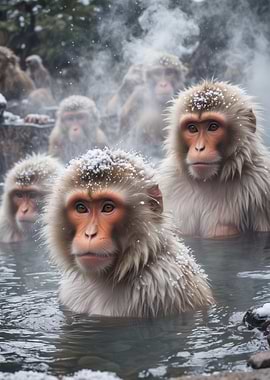 Snow Monkeys in Hot Springs