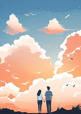 Couple Silhouettes Sunset