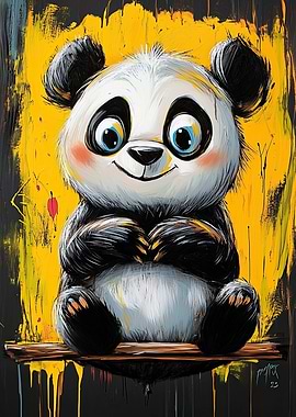 Smiling Panda Painting