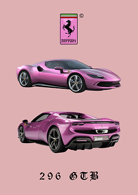 Pink Ferrari 296 GTB