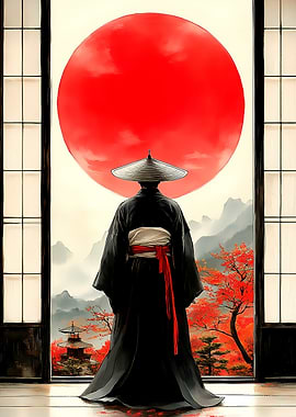 Japanese Red Sun Japanese Landscape