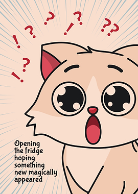 Shocked Cat Meme: Fridge Surprise