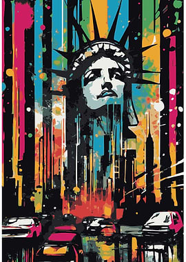 Statue of Liberty Cityscape