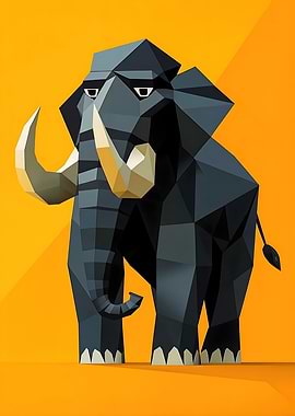 Low Poly Mammoth Art