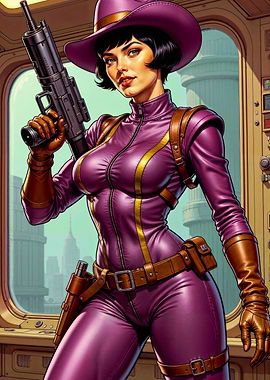 Purple-Clad Space Agent