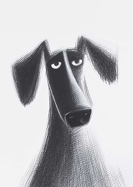 Sad Dog Illustration