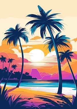 Tropical Sunset Beach