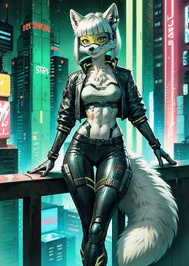 Cyberpunk Fox Girl