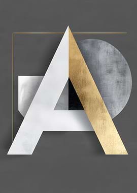Gold and Grey Letter A