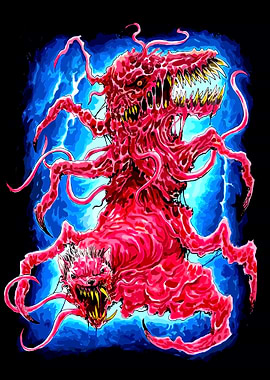 Pink Monster with Sharp Teeth