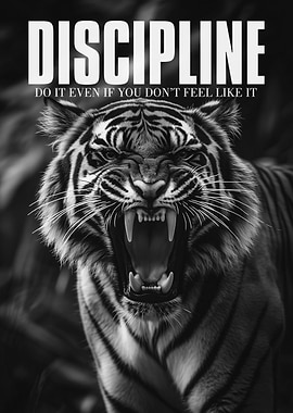 Tiger Discipline Poster Motivation Inspirational