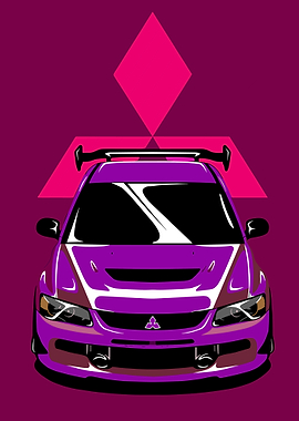 Purple Mitsubishi Evo