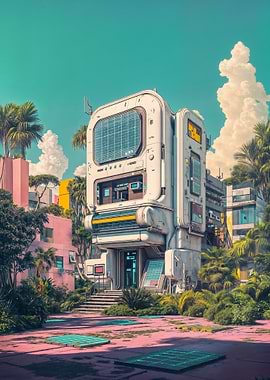 Futuristic Building in Tropical Setting