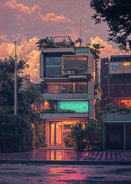 Futuristic Cityscape Building