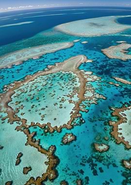 Aerial View of Great Barrier Reef Australia