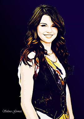 Selena Gomez Pop Art Portrait