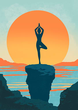 Yoga Silhouette at Sunset