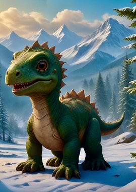 Cute Green Dinosaur