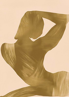 Golden Figure Abstract Art