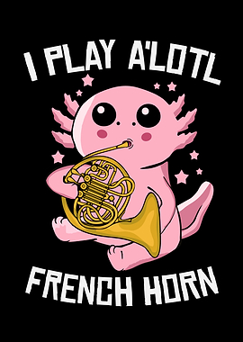 Axolotl French Horn Player Kids Music Orchestra