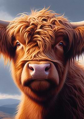 Cute fluffy Scottish Highland Cow