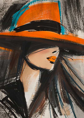 Woman in Orange Hat