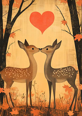 Deer Couple in Love