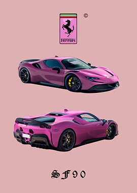 Pink Ferrari SF90